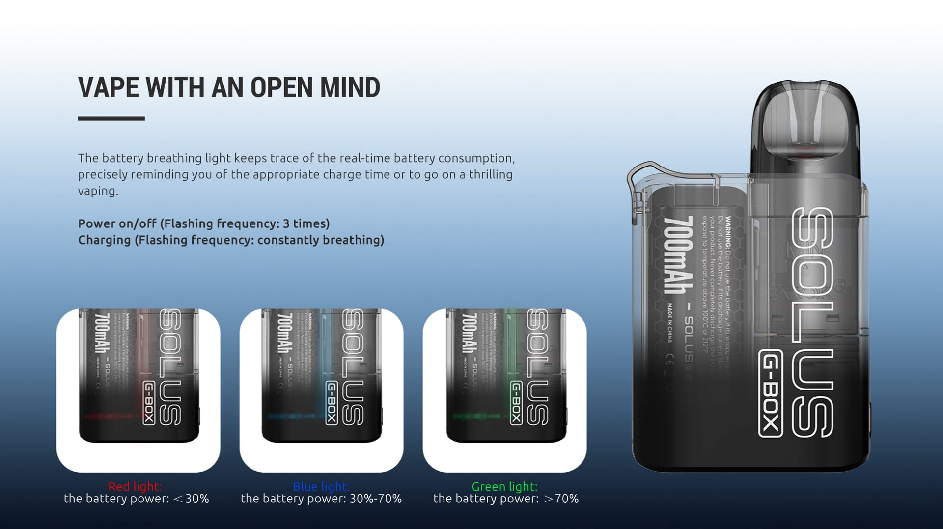 SMOK SOLUS G BOX Battery Status
