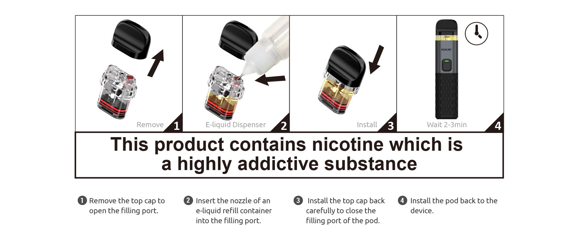 Smok Propod Pod Kit Filling E Juice Step